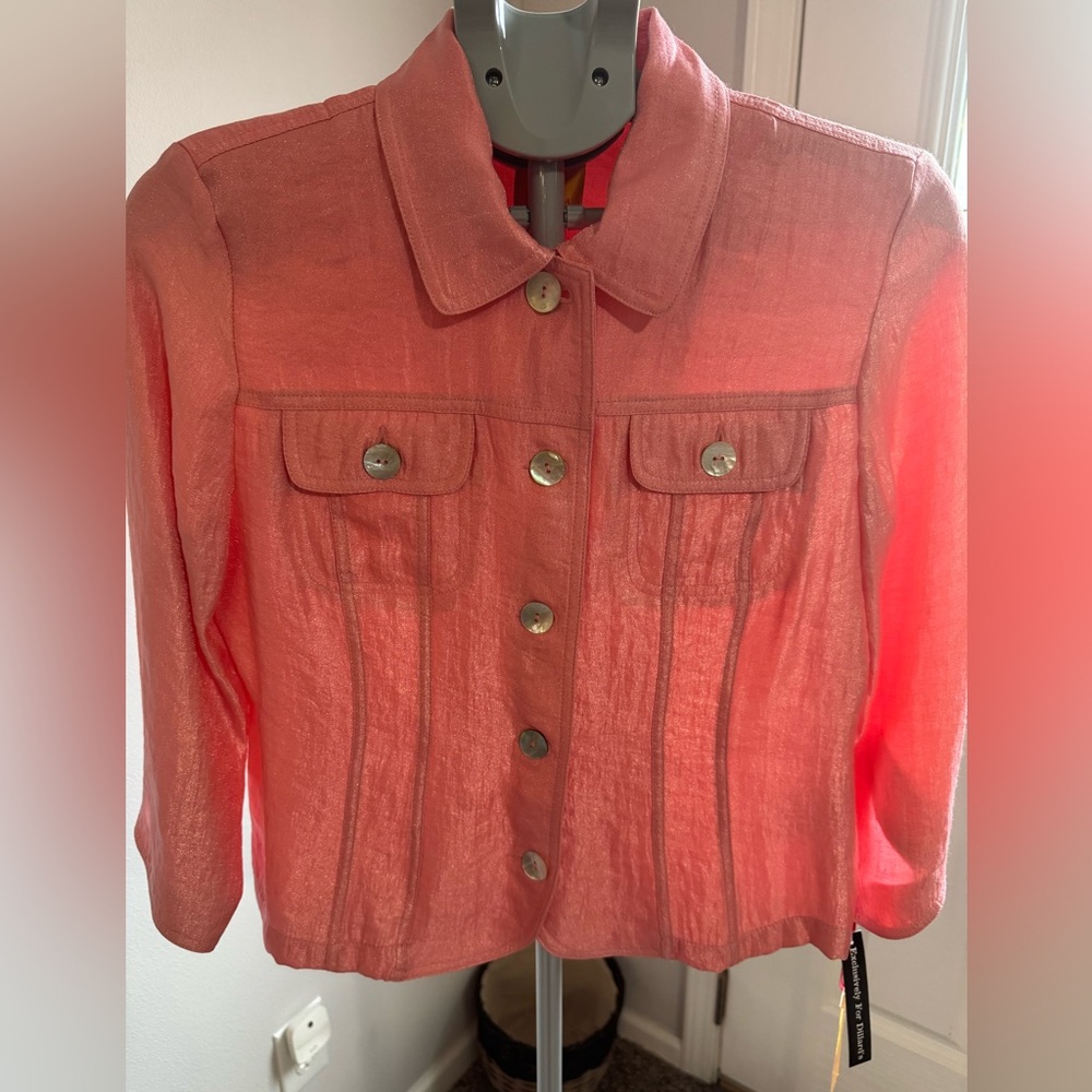 Ruby Rd. Coral Pink Jean Jacket